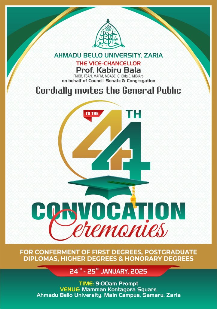ABU 44th Convocation Ceremony Date Announced 12 ABU 44th Convocation Ceremony Date Announced