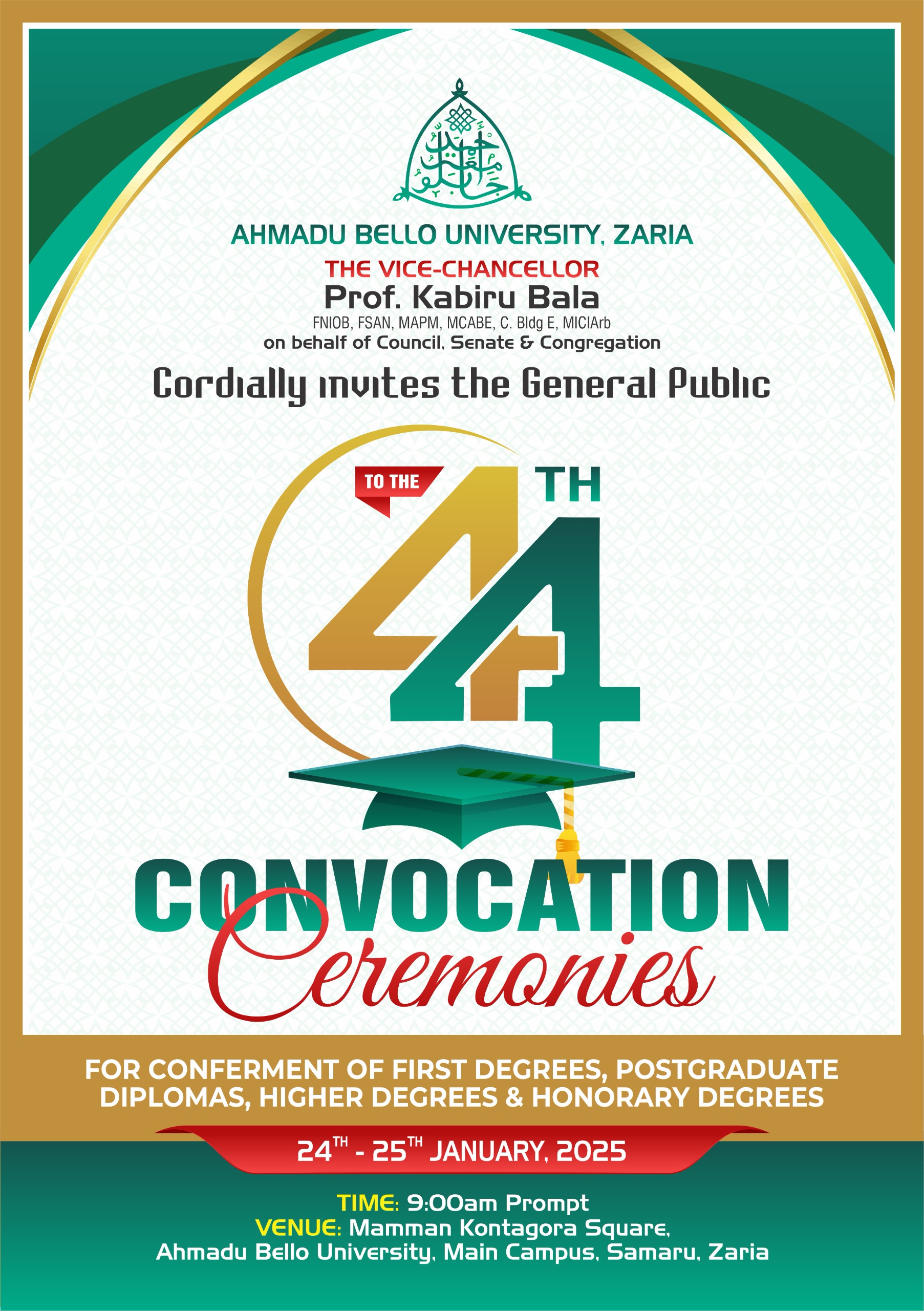 ABU 44th Convocation Ceremony Date Announced 1 ABU Convocation Ceremony