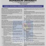 McPherson University announces vacancy for the position of a Registrar