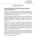 WAEC MANAGEMENT ISSUE NOTICE ON DELAYED CONDUCT OF ENGLISH LANGUAGE
