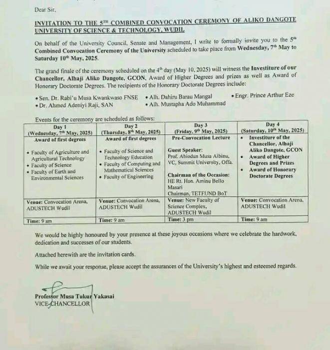 ADUSTECH announces 5th combined convocation ceremony