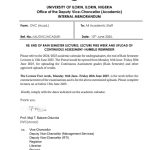 UNILORIN announce end of rain Semester Lecture