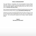 CDCFIB Change Portal open Date from June 26th, 2025 to…