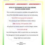Shehu Sule College of Nursing Sciences postpones Post UTME screening exercise, 2025/2026